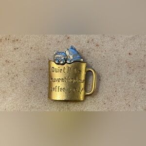 Gold and Silver Cat Brooch